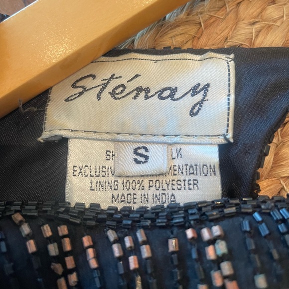 VINTAGE Stenay 100% silk Leopard print beaded crew neck short sleeve top - Picture 7 of 12